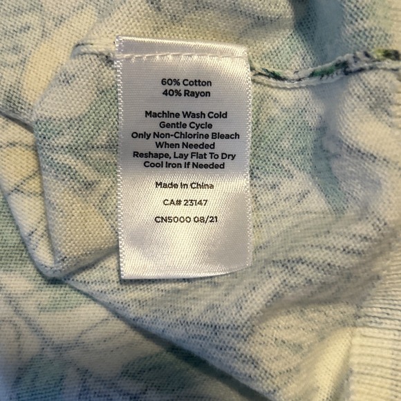 Talbots NWT Cardigan Botanical Garden Floral White Buttons Soft Feminine XL - Picture 5 of 8